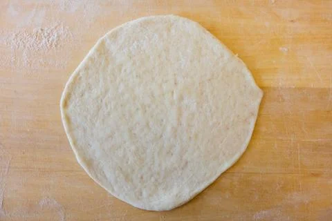 Raw round dough Stock Photos