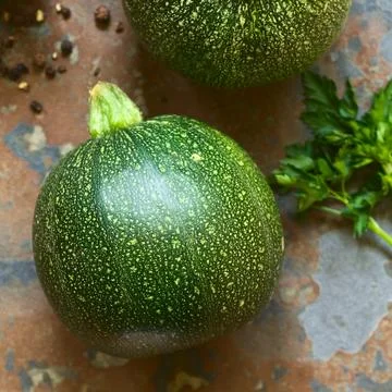 Raw Round Zucchini Stock Photos