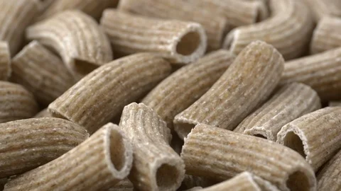 Raw rye rigatoni low angle shallow depth of field rotating motion Stock Footage 87916569