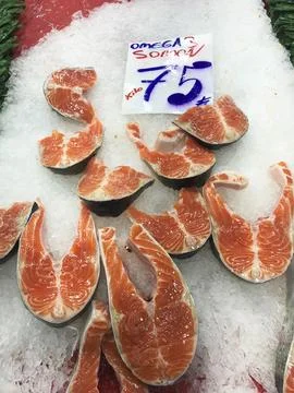 Raw salmon fish Stock Photos