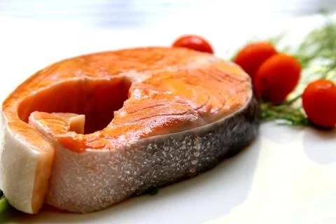 Raw salmon Stock Photos