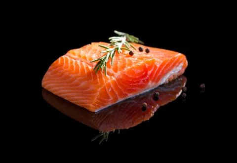 Raw salmon. Stock Photos