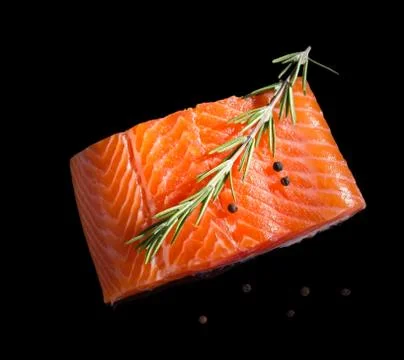 Raw salmon. Stock Photos