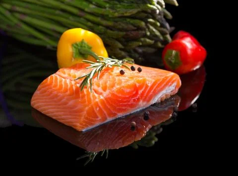 Raw salmon. Stock Photos
