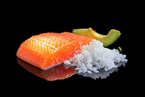 Raw salmon. Stock Photos