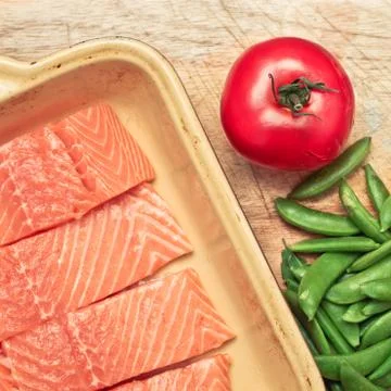 Raw salmon Stock Photos