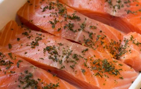 Raw salmon Stock Photos