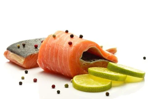Raw salmon Stock Photos