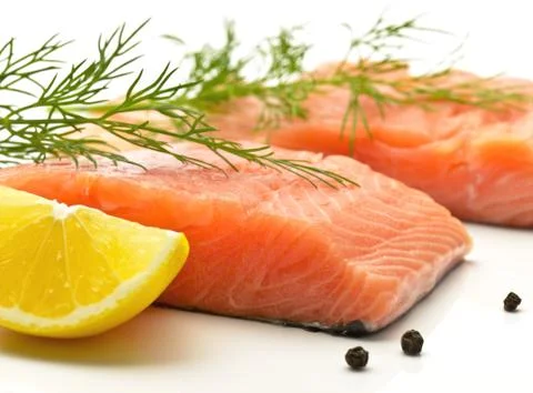 Raw salmon Stock Photos