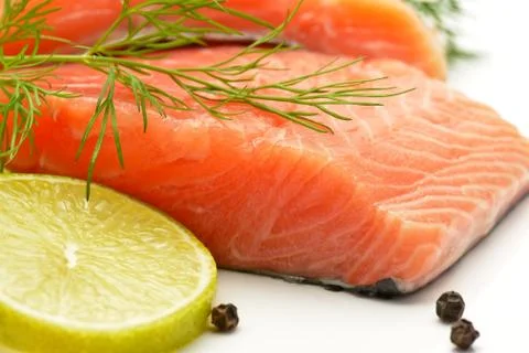Raw salmon Stock Photos