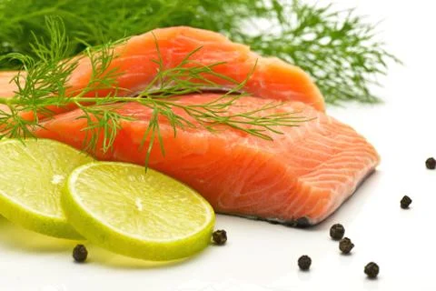 Raw salmon Stock Photos