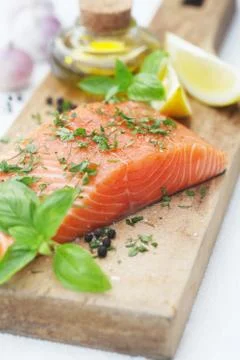 Raw Salmon Stock Photos