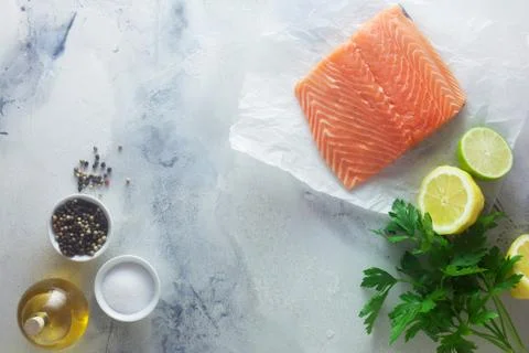 Raw Salmon Stock Photos