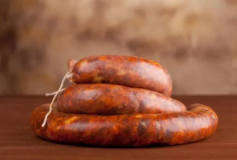 Raw sausage Stock Photos