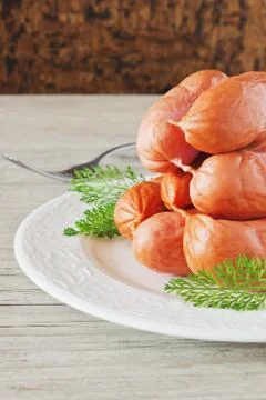 Raw sausages Stock Photos
