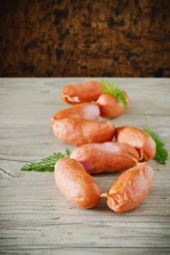 Raw sausages Stock Photos