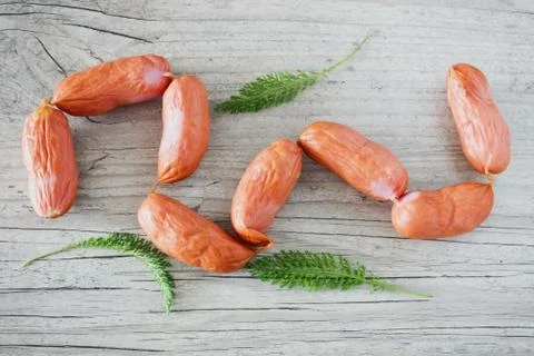 Raw sausages Foto stock