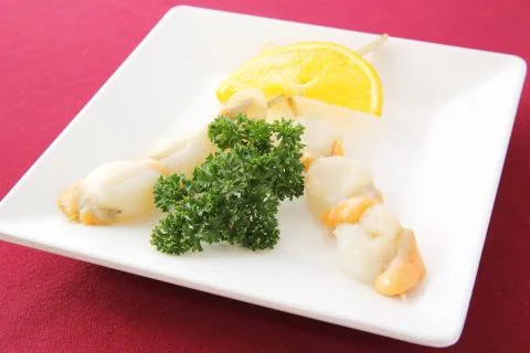 Raw scallop Stock Photos
