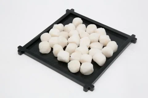Raw scallops ready for cooking. Stock Photos