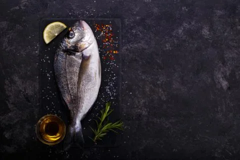 Raw sea bream fish Stock Photos