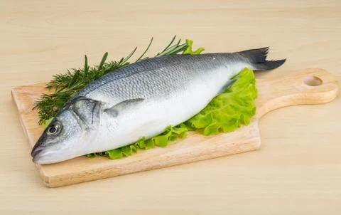 Raw seabass Stock Photos