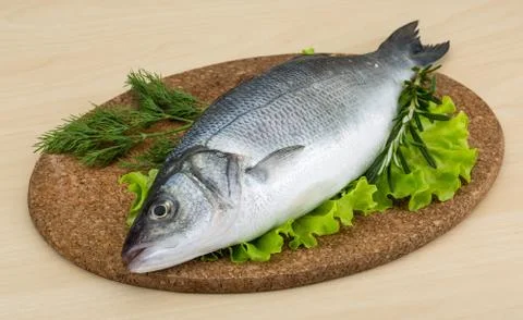 Raw seabass Stock Photos