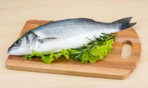 Raw seabass Stock Photos