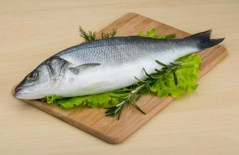 Raw seabass Stock Photos