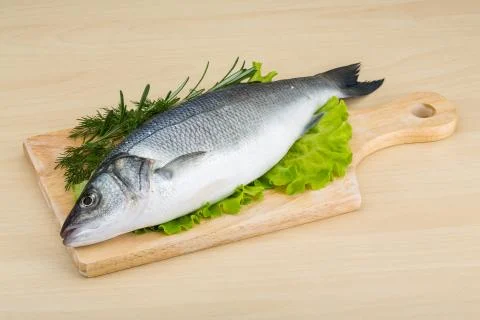 Raw seabass Stock Photos