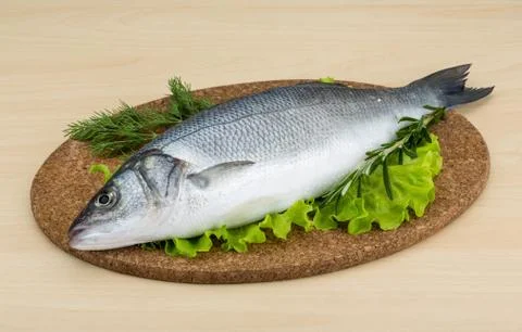 Raw seabass Stock Photos