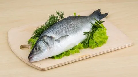 Raw seabass Stock Photos
