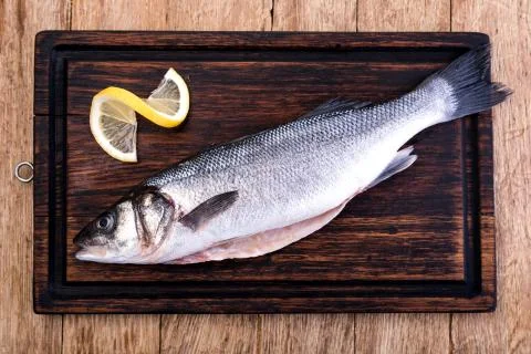 Raw Seabass Stock Photos