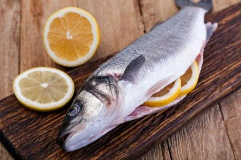 Raw Seabass Stock Photos