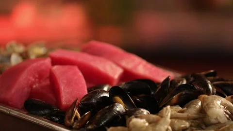 Raw Seafood 1 Stock Footage 312943013