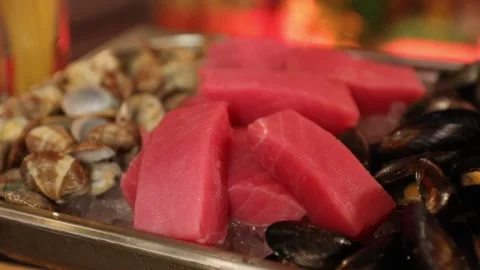 Raw Seafood 13 Video stock 312943089