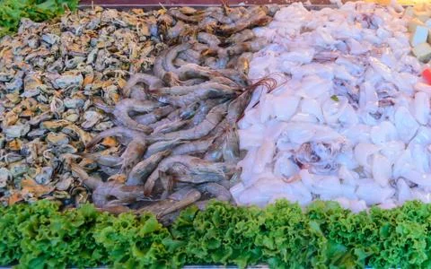Raw seafood Stock Photos