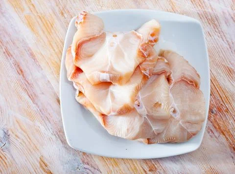 Raw shark steaks Stock Photos
