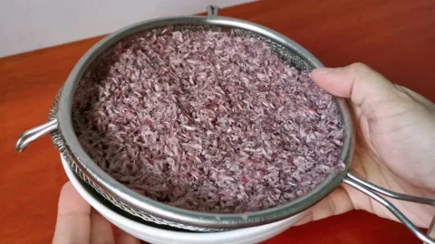 Raw Shrimp Paste Draining Excess Water Stock Footage 231118897