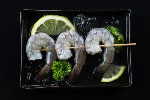 Raw shrimp 스톡 사진