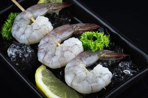 Raw shrimp Stock Photos