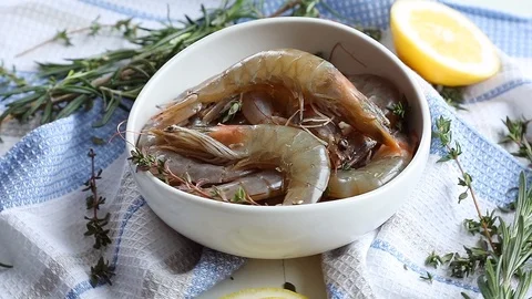 Raw shrimps Stock Footage 88822791