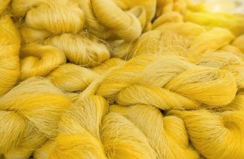 Raw silk thread and messaline Stock Photos
