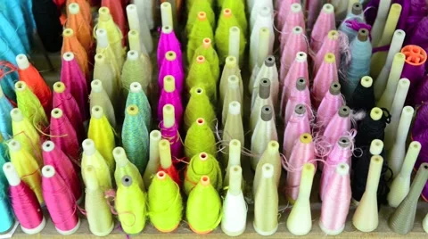 Raw silk thread background Stock Footage 45531307