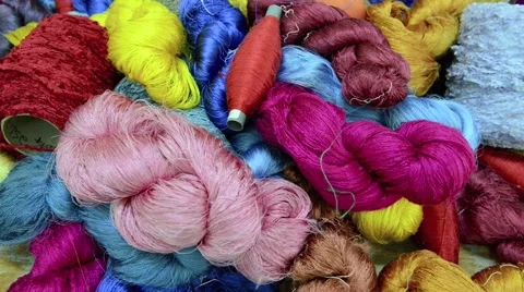 Raw silk thread background Video stock 45531320