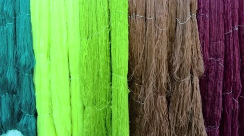 Raw silk thread background Video stock 45531346