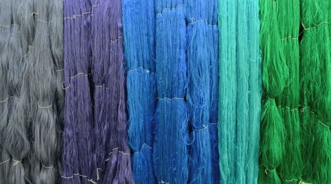 Raw silk thread background Video stock 45531347