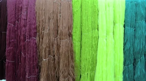 Raw silk thread background Video stock 45531375