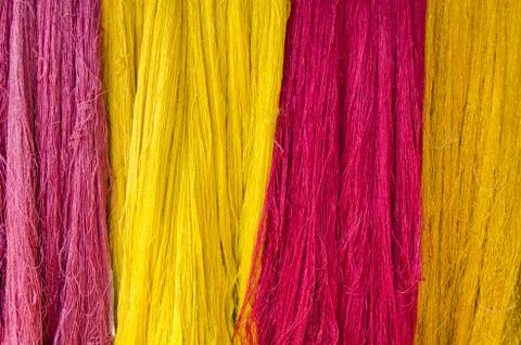 Raw silk thread for background Stock Photos