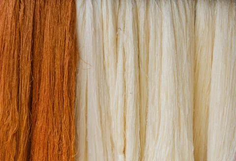 Raw silk thread for background Stock Photos