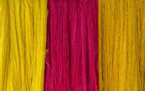 Raw silk thread for background Stock Photos